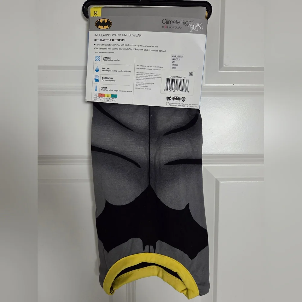 New DC Batman Kids warm Pj Set - Black, Gray, and Yellow - Picture 2 of 2